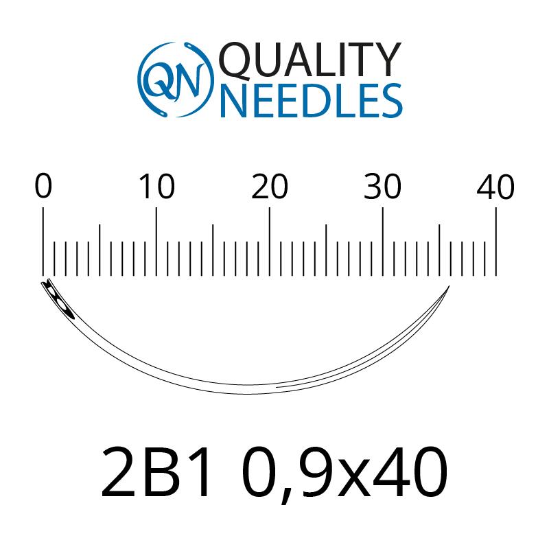 Голки хірургічні ріжучі, 2/8 (1/4), пружинне вушко, розмір 0,9х40 мм, 10 шт.